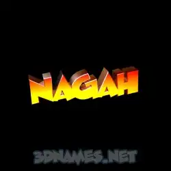 nagah in Black Background style - 3D name wallpaper