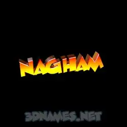 nagham in Black Background style - 3D name wallpaper