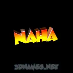 naha in Black Background style - 3D name wallpaper