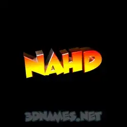 nahd in Black Background style - 3D name wallpaper