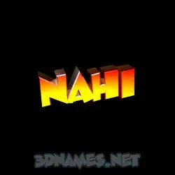 nahi in Black Background style - 3D name wallpaper