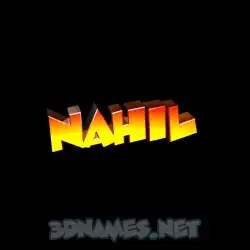 nahil in Black Background style - 3D name wallpaper