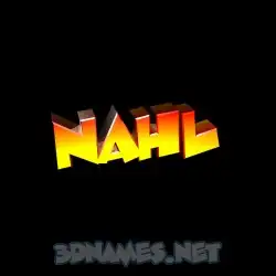nahl in Black Background style - 3D name wallpaper