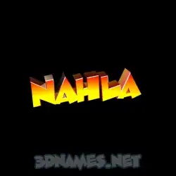 nahla in Black Background style - 3D name wallpaper
