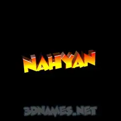 nahyan in Black Background style - 3D name wallpaper