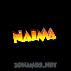naima in Black Background style - 3D name wallpaper
