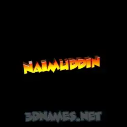 naimuddin in Black Background style - 3D name wallpaper