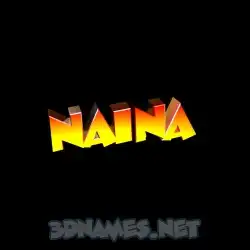 naina in Black Background style - 3D name wallpaper