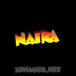 naira in Black Background style - 3D name wallpaper