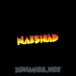 naishad in Black Background style - 3D name wallpaper