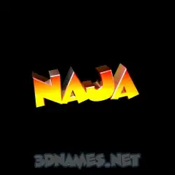 naja in Black Background style - 3D name wallpaper