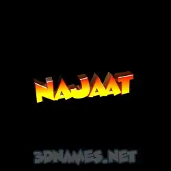 najaat in Black Background style - 3D name wallpaper