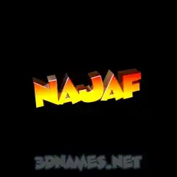 najaf in Black Background style - 3D name wallpaper