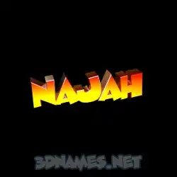 najah in Black Background style - 3D name wallpaper