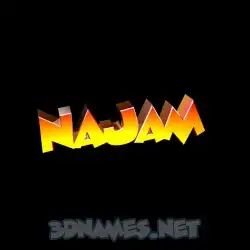 najam in Black Background style - 3D name wallpaper