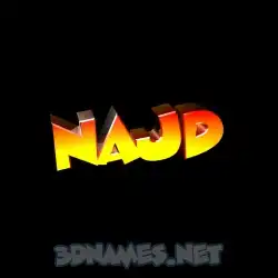 najd in Black Background style - 3D name wallpaper