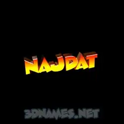 najdat in Black Background style - 3D name wallpaper