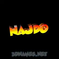 najdo in Black Background style - 3D name wallpaper
