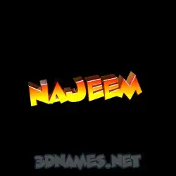 najeem in Black Background style - 3D name wallpaper