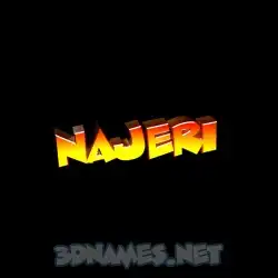 najeri in Black Background style - 3D name wallpaper