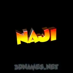 naji in Black Background style - 3D name wallpaper