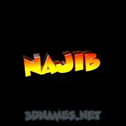 najib in Black Background style - 3D name wallpaper