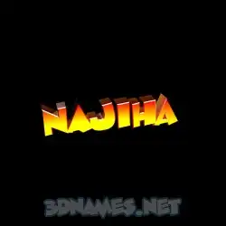 najiha in Black Background style - 3D name wallpaper