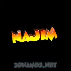 najim in Black Background style - 3D name wallpaper