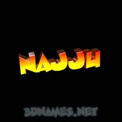 najju in Black Background style - 3D name wallpaper