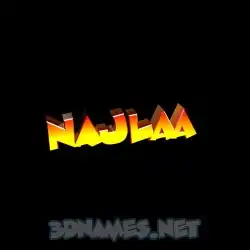 najlaa in Black Background style - 3D name wallpaper