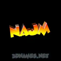 najm in Black Background style - 3D name wallpaper
