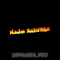 najm kashwan in Black Background style - 3D name wallpaper
