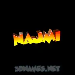 najmi in Black Background style - 3D name wallpaper