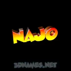 najo in Black Background style - 3D name wallpaper