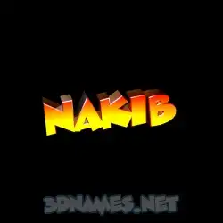 nakib in Black Background style - 3D name wallpaper