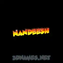 nandeesh in Black Background style - 3D name wallpaper