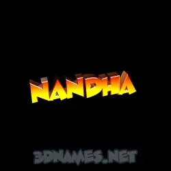 nandha in Black Background style - 3D name wallpaper