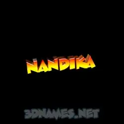 nandika in Black Background style - 3D name wallpaper