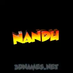 nandu in Black Background style - 3D name wallpaper