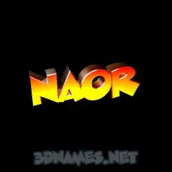 naor in Black Background style - 3D name wallpaper