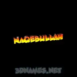 naqebullah in Black Background style - 3D name wallpaper