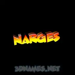 narges in Black Background style - 3D name wallpaper