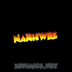 narhwez in Black Background style - 3D name wallpaper