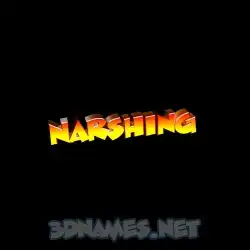narshing in Black Background style - 3D name wallpaper