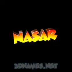 nasar in Black Background style - 3D name wallpaper