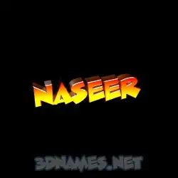 naseer in Black Background style - 3D name wallpaper