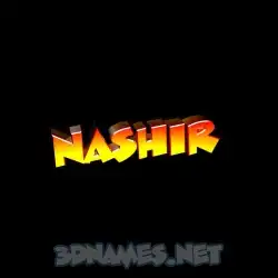 nashir in Black Background style - 3D name wallpaper