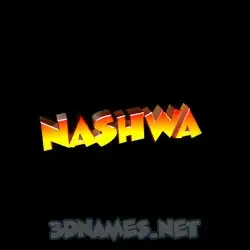 nashwa in Black Background style - 3D name wallpaper