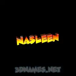 nasleen in Black Background style - 3D name wallpaper