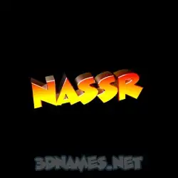 nassr in Black Background style - 3D name wallpaper